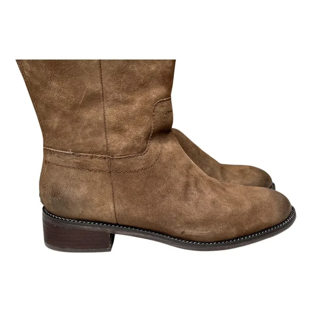 Franco Sarto Brenna Brown Suede Boots Size 8 Wide Calf - Picture 10 of 11